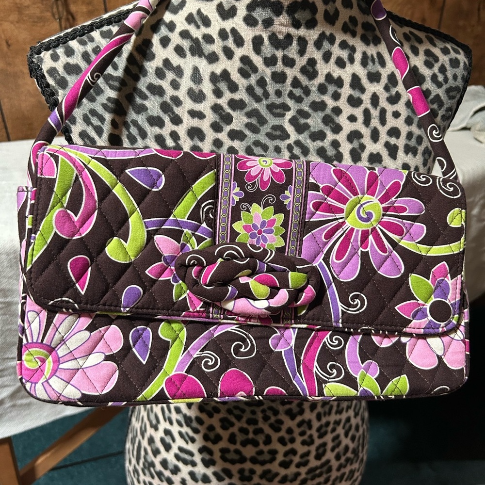 Vera Bradley Floral Quilted Women's Bag - Purple Punch clutch~New